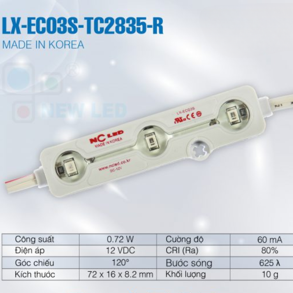 Den LED 3 Bong LX-ECO3S-TC2835-RED