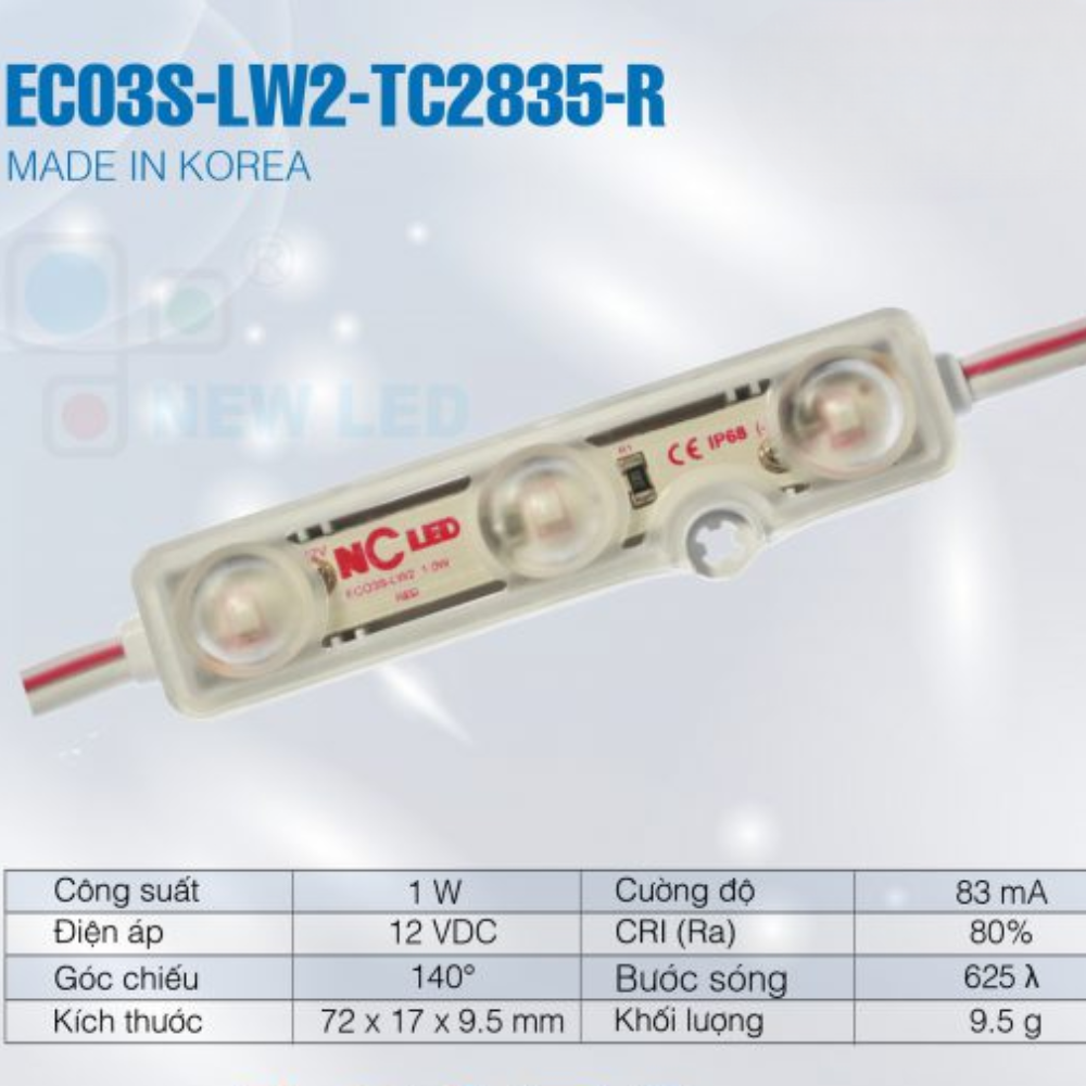 Den LED 3 Bong ECO3S–LW2–TC2835-GREEN
