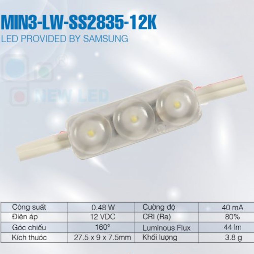 Den LED 3 Bong MINI3-LW-SS2835-12K