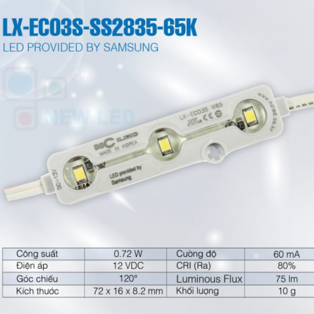 Den LED 3 Bong LX-ECO3S-SS2835-65K