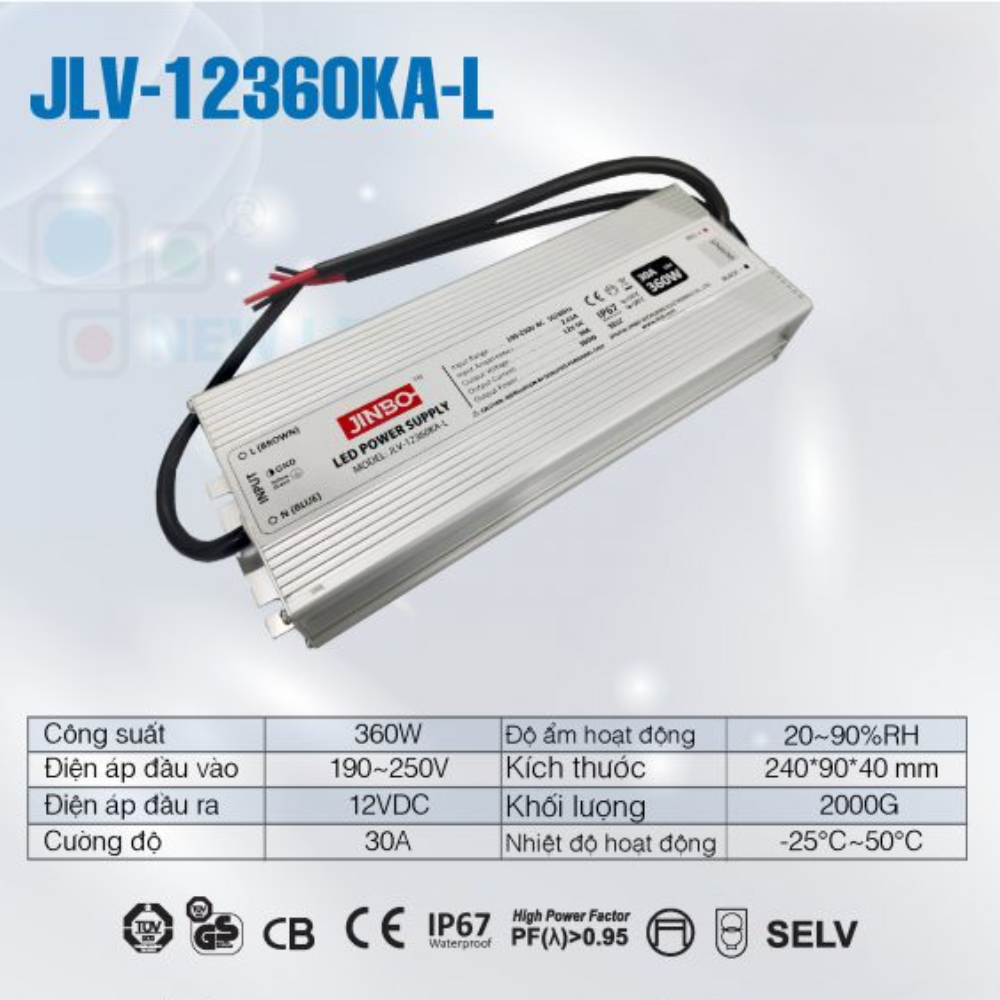 Nguồn Chống Nước Jinbo JLV-12360KA-L