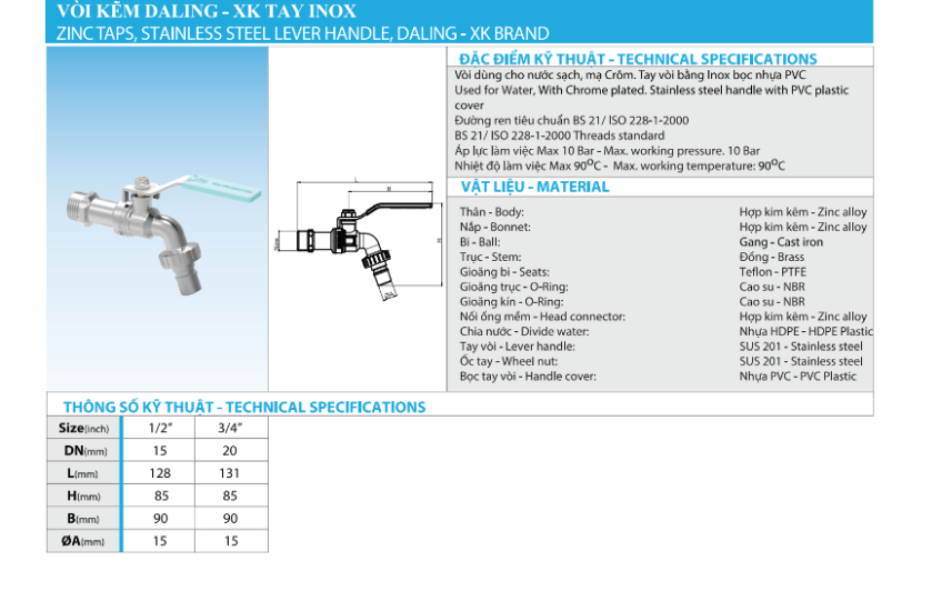 Vòi Vườn Hợp Kim DALING-XK-PN10