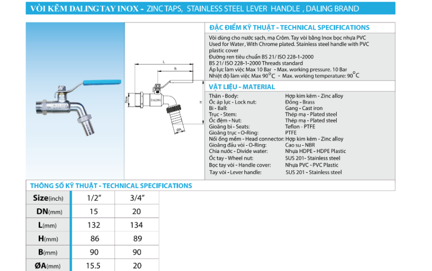 Vòi Vườn Hợp Kim DALING-PN10