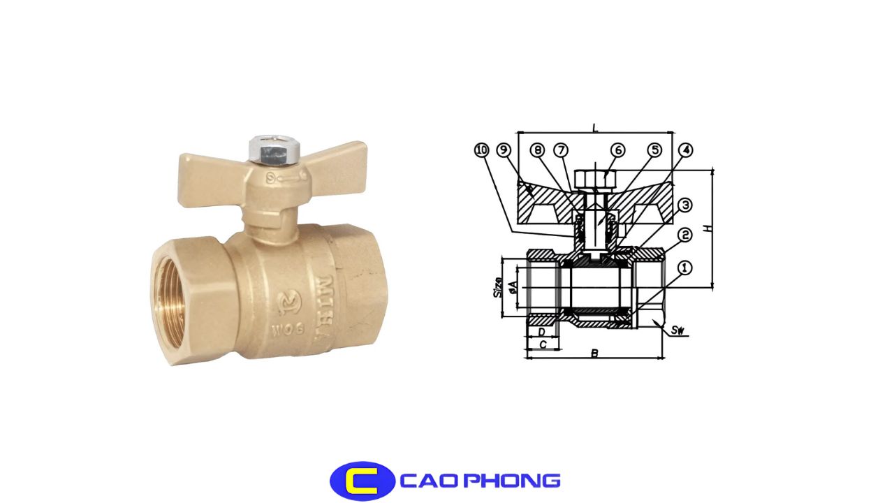 Cấu tạo chi tiết của van bi tay bướm giúp dễ dàng vận hành và bảo trì trong hệ thống đường ống