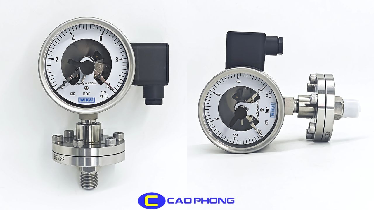 Thiết kế vỏ inox 316L kết hợp với mặt kính chịu nhiệt mang lại độ bền vượt trội cho đồng hồ đo áp suất WIKA PGS23.100