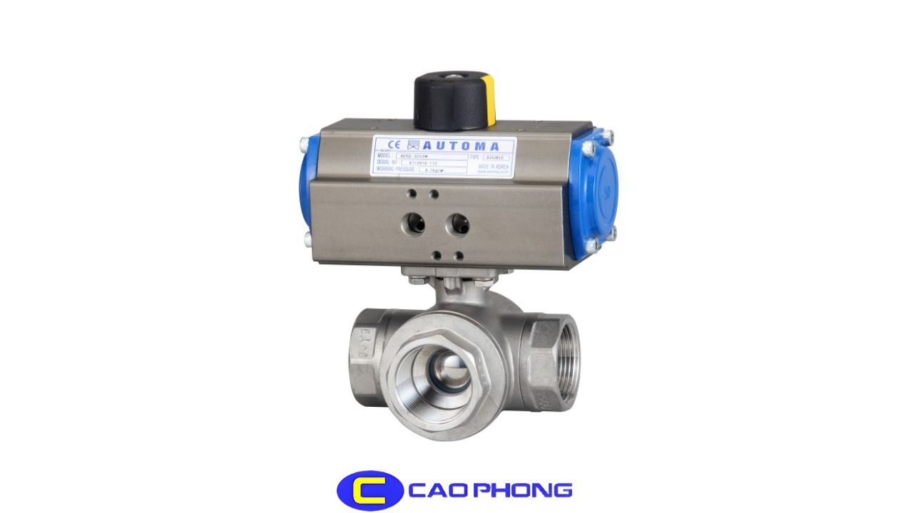 Van bi điều khiển khí nén 3 ngã hoạt động ổn định ở nhiệt độ lên đến 200°C trong hệ thống công nghiệp