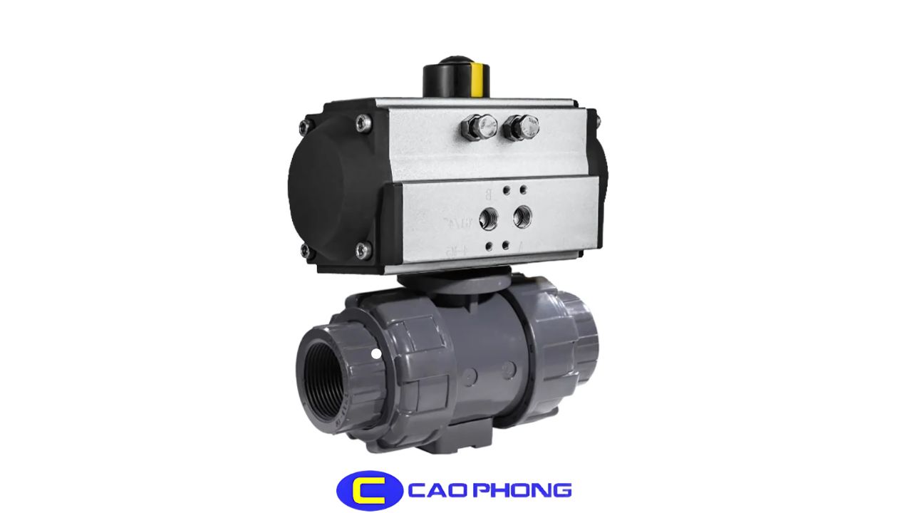 Lắp đặt van bi điều khiển khí nén với kết nối dạng rắc co tiện lợi cho bảo trì và thay thế