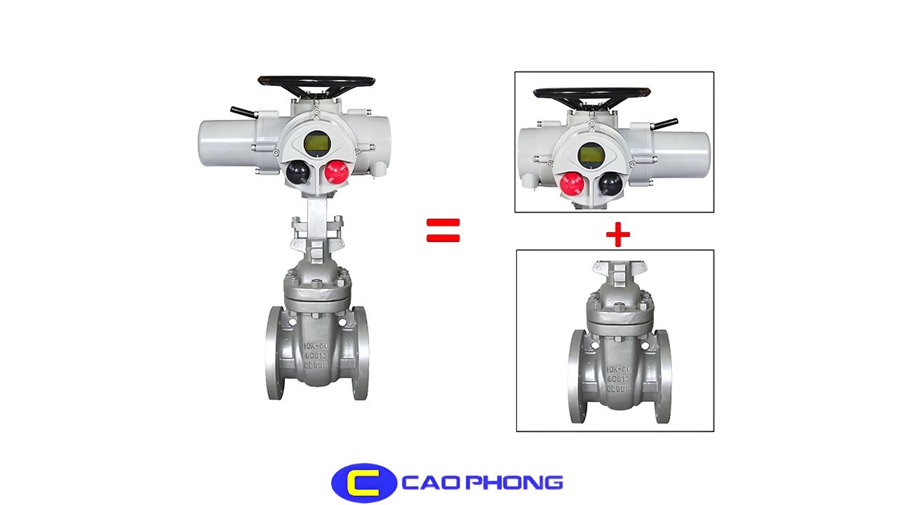Cấu tạo van cổng điều khiển điện với sự kết hợp hoàn hảo giữa bộ phận điện và cơ khí tạo nên khả năng vận hành chính xác.