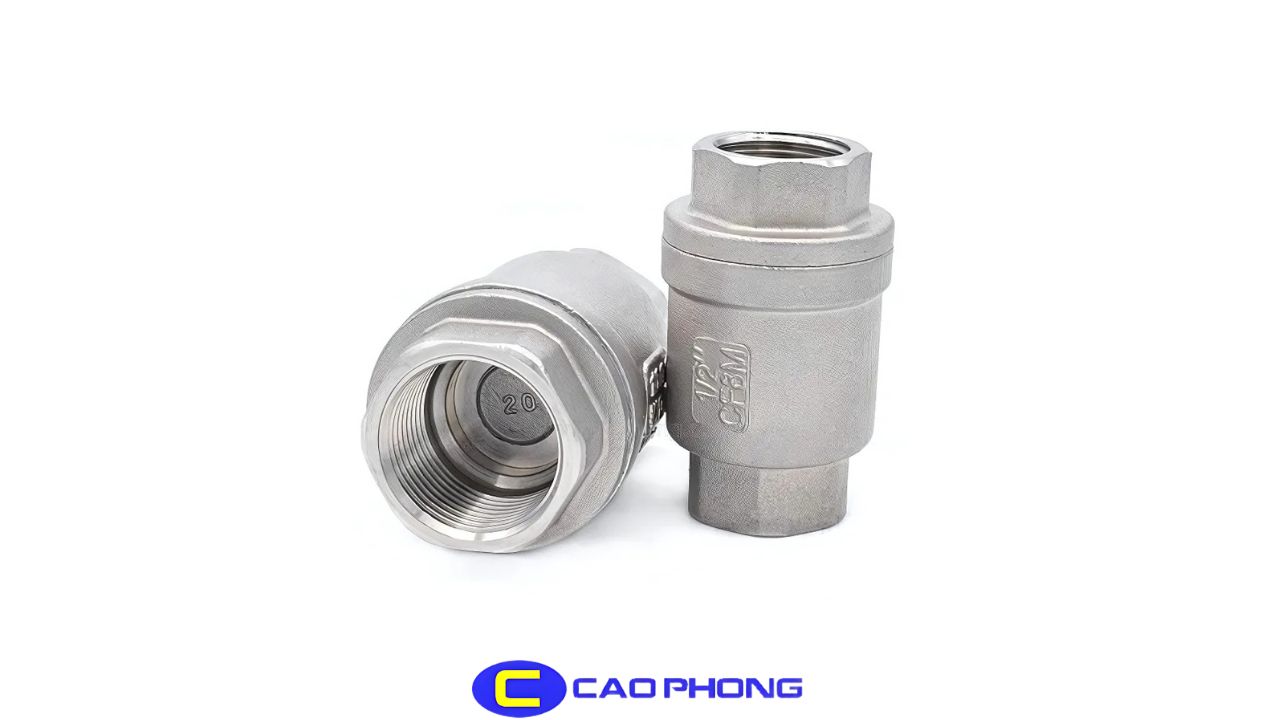 Van một chiều inox với cơ chế lò xo đảm bảo hoạt động ổn định và an toàn