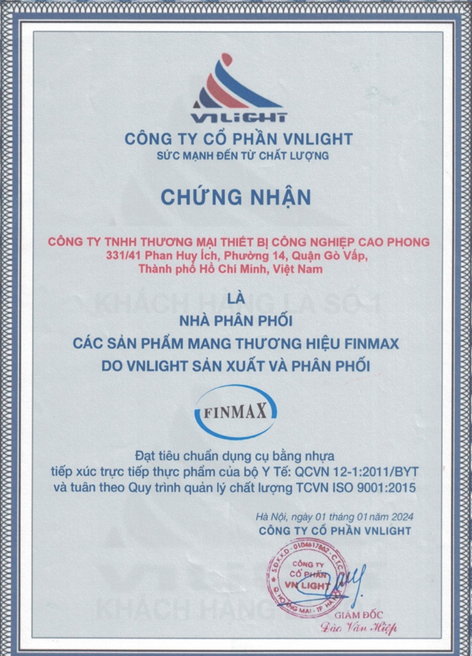 Cao Phong đại lý van VNLIGHT tại Việt Nam được chứng nhận tự hào đồng hành cùng nhiều công trình trọng điểm