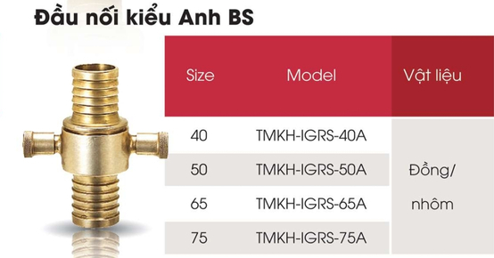 Cataloge của sản phẩm đầu nối kiểu Anh BS