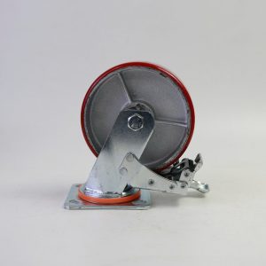 Bánh xe đẩy nhựa PU lõi gang CP049 khóa kép