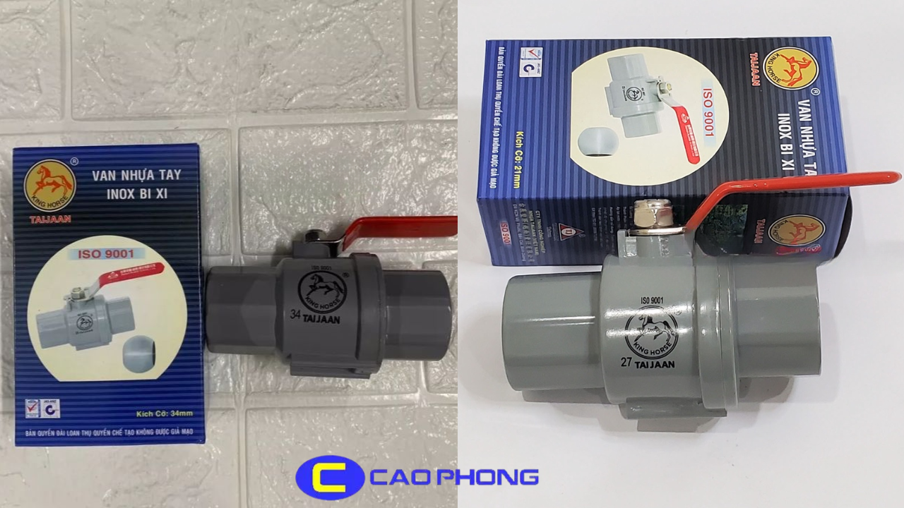 Van bi xi PVC tay inox thiết kế gọn nhẹ, dễ dàng lắp đặt