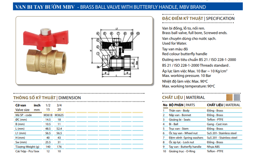 Cao Phong phân phối van bi MBV PN10 giá tốt, tư vấn kỹ thuật tận nơi
