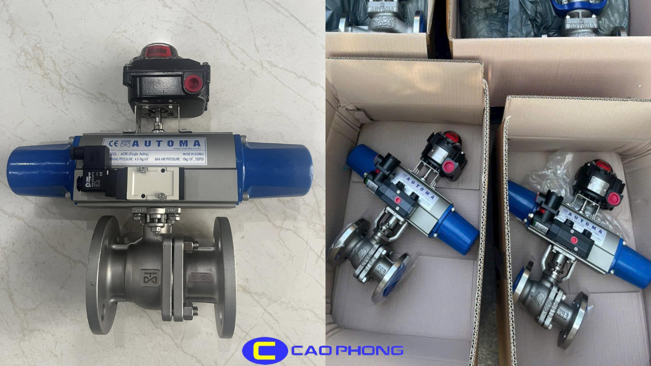 Van Bi Điều Khiển Khí Nén Lắp Bích