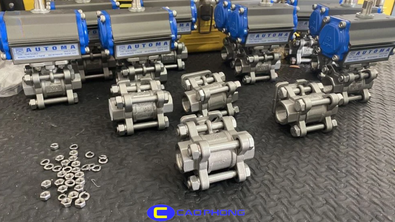 Van bi 3 mảnh điều khiển khí nén Automa cho phép đóng mở tự động chính xác