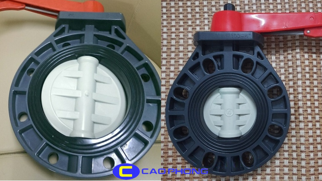 Van bướm nhựa uPVC tay gạt chính hãng, giá tốt