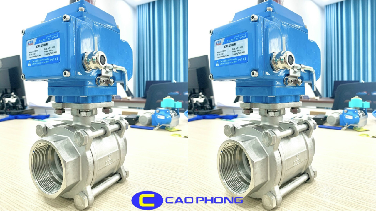 Cấu tạo ba mảnh giúp Van Bi Ren Inox 3PC Điều Khiển Điện KST dễ dàng bảo trì mà không cần tháo khỏi đường ống