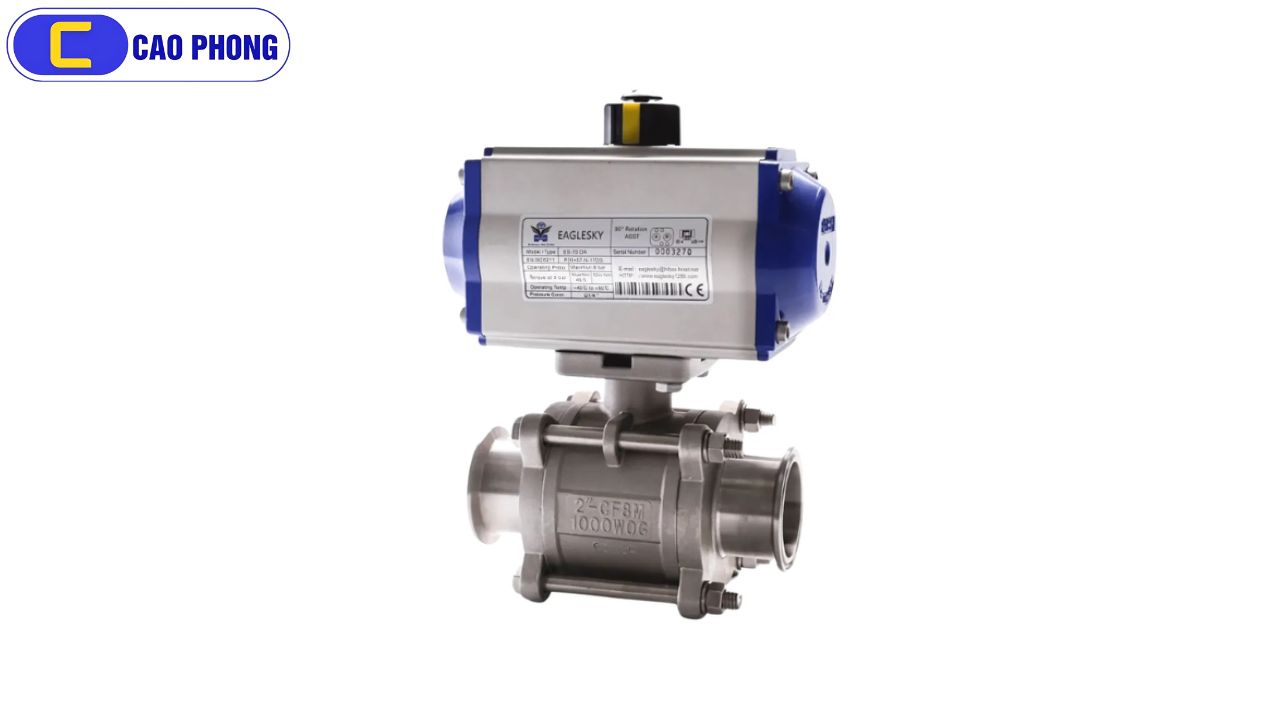 Van Bi Inox 3PC Nối Hàn Điều Khiển Khí Nén EAGLESKY ứng dụng hiệu quả trong các hệ thống đường ống tự động hóa công nghiệp
