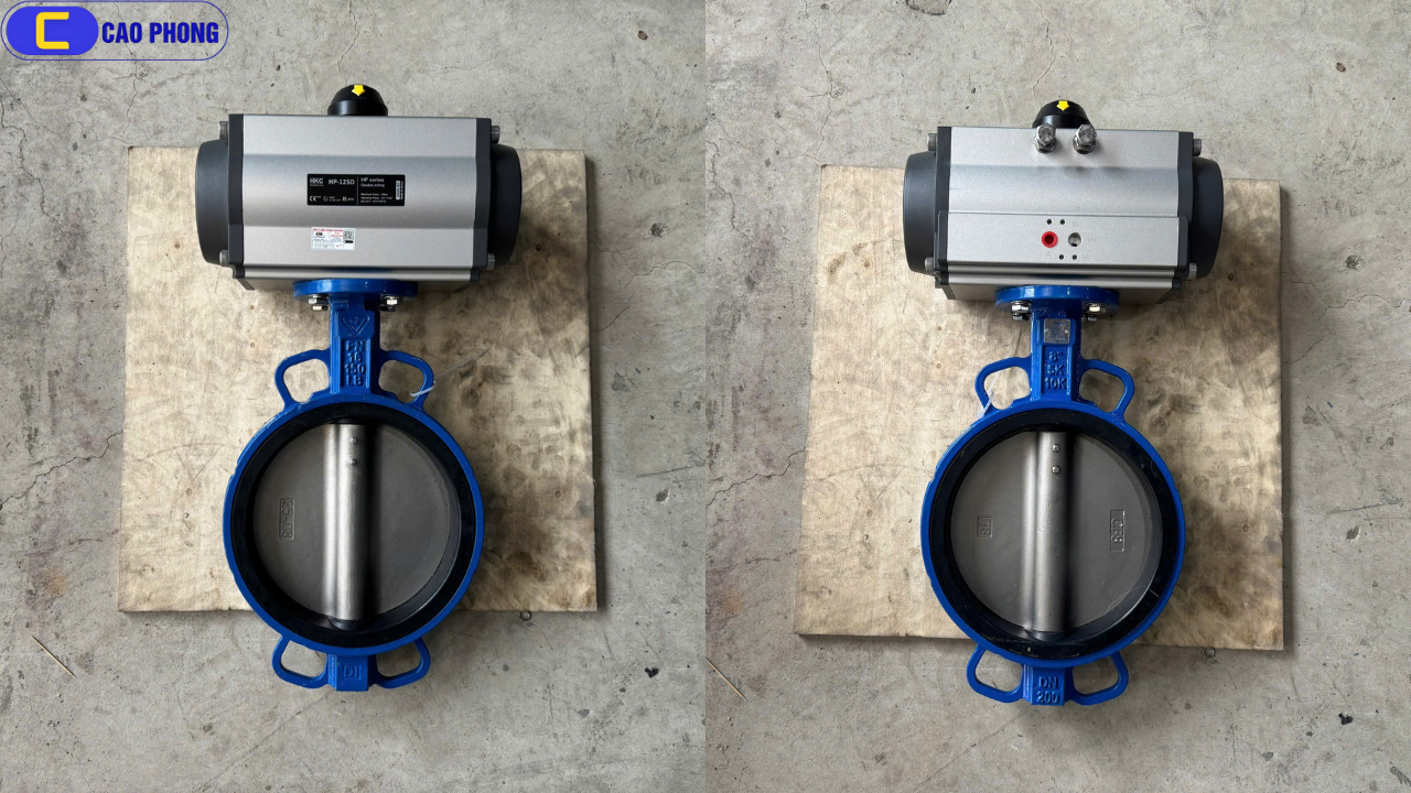 Van bướm Gang điều khiển khí nén HKC DN200 giải pháp tối ưu cho hệ thống