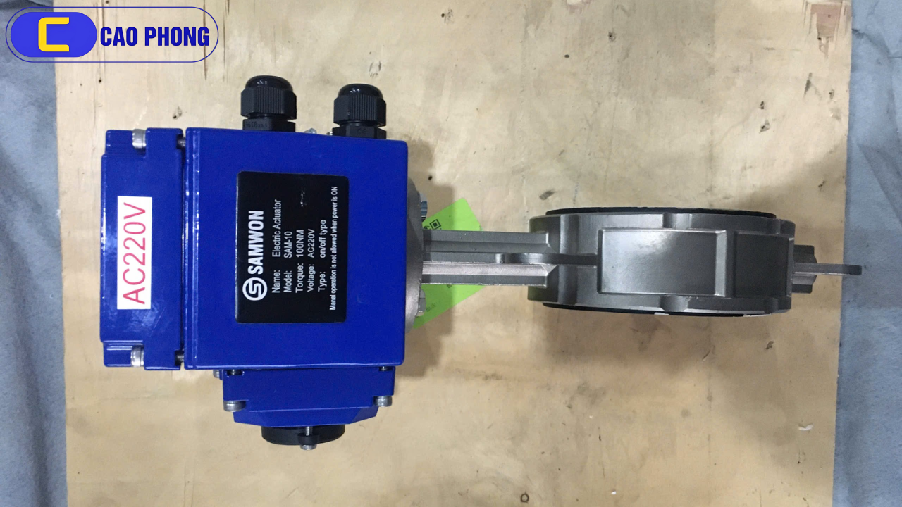 Van bướm Inox điều khiển điện SAMWON DN100 lựa chọn tin cậy cho các công trình yêu cầu độ chính xác cao