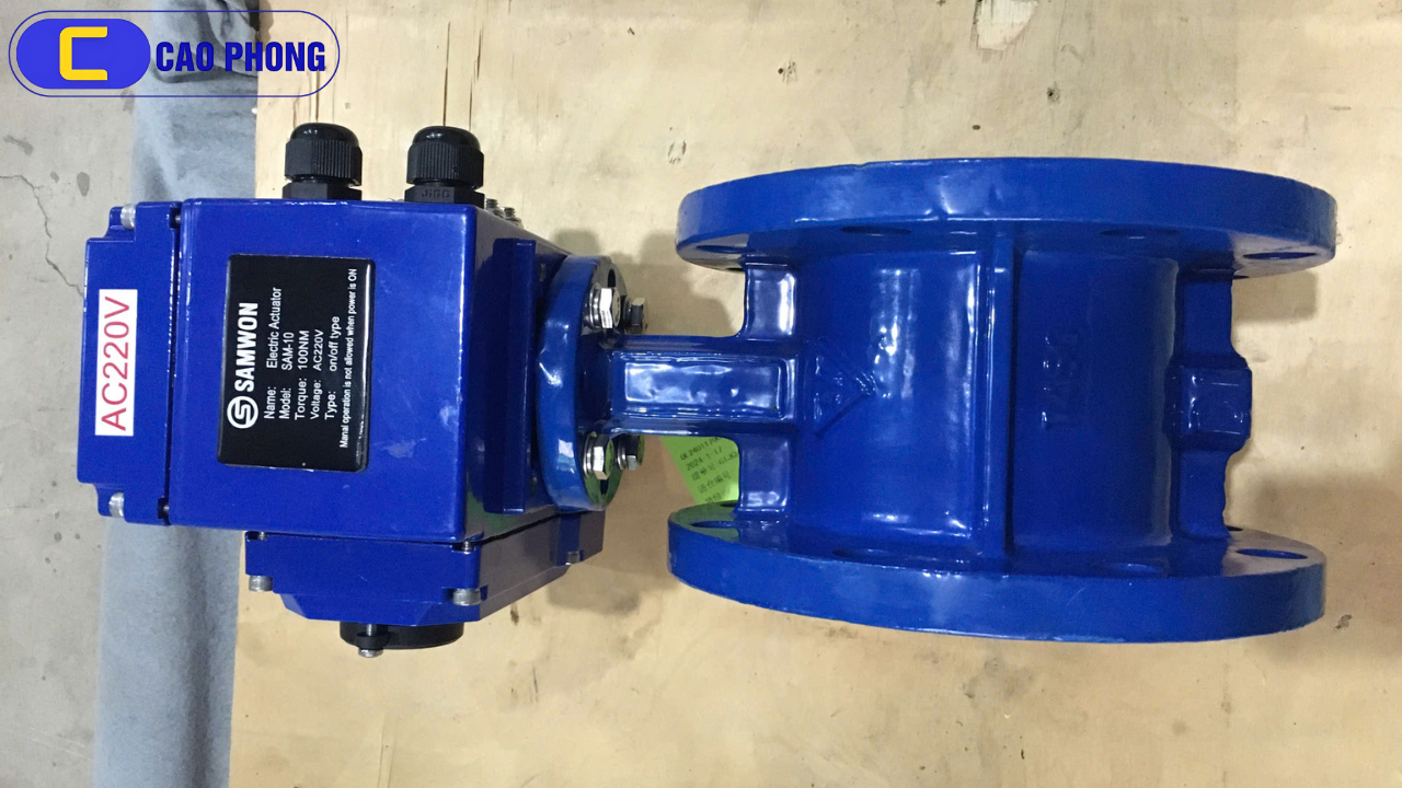 Van bướm gang mặt bích điều khiển điện SAMWON DN100 – lựa chọn thông minh cho các công trình hiện đại