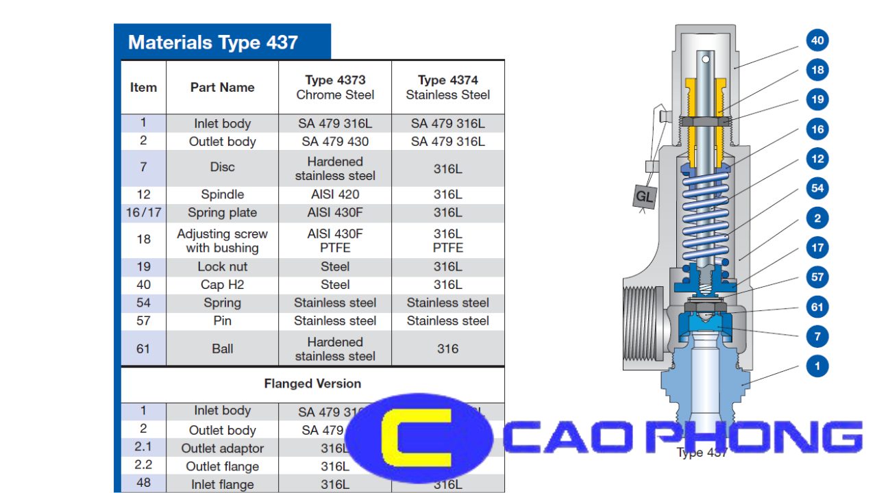 LESER 4374.3144 đạt chuẩn API 526, ASME VIII quốc tế