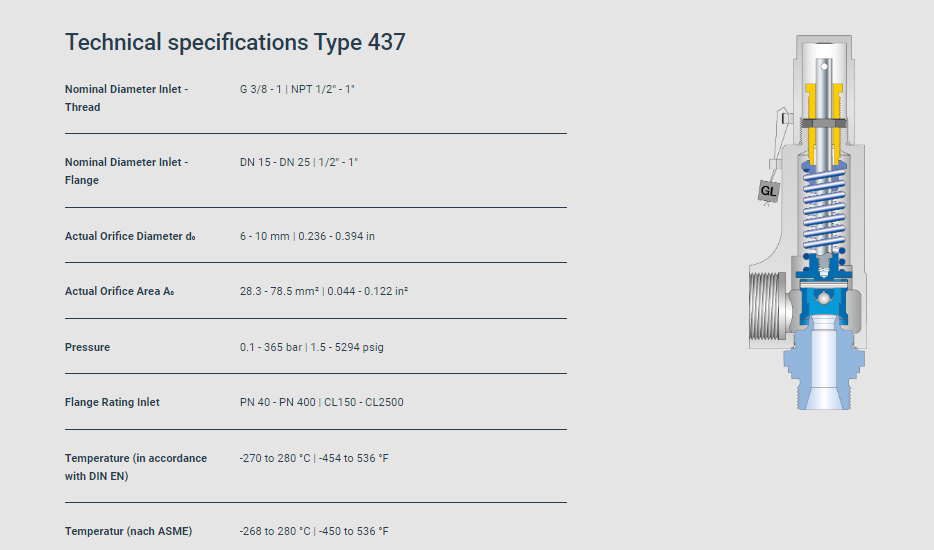 Cao Phong cung cấp van an toàn LESER 437 có sẵn hàng tại kho