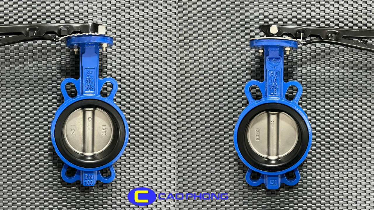 Cận cảnh sản phẩm van bướm gang tay gạt DN100 (Phi 110) Samwoo