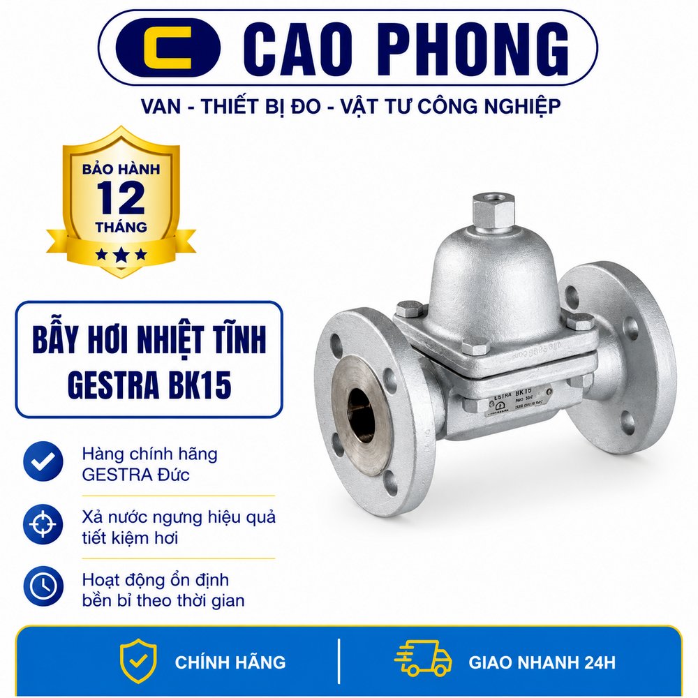 Bẫy hơi nhiệt tĩnh GESTRA BK15 - Cao Phong Bẫy hơi nhiệt tĩnh GESTRA BK15 - Cao Phong
