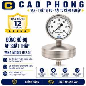 Đồng hồ đo áp suất thấp WIKA Model 632.51 - Cao Phong