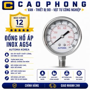 Đồng hồ áp suất inox AG54 Automa Korea - Cao Phong