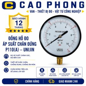 Đồng hồ đo áp suất chân đứng P110A Unijin - Cao Phong