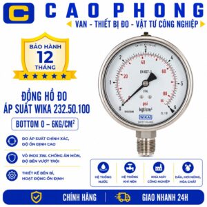 Đồng hồ đo áp suất WIKA 232.50.100 bottom 0-6 kg/cm² - Cao Phong