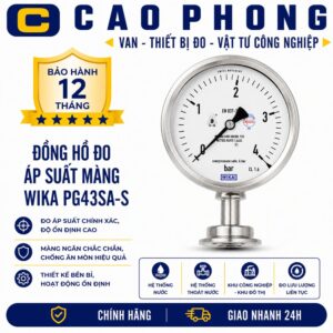 Đồng hồ đo áp suất màng WIKA PG43SA-S - Cao Phong