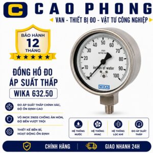 Đồng hồ đo áp suất thấp WIKA 632.50 - Cao Phong