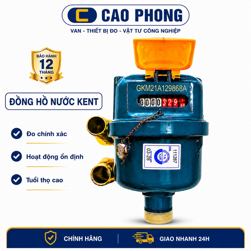 Đồng hồ nước KENT DN15 cấp C Phi 21 - Cao Phong Đồng hồ nước KENT DN15 cấp C Phi 21 - Cao Phong