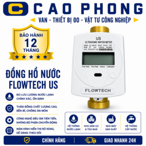 Đồng hồ đo nước siêu âm Flowtech model US kết nối ren - Cao Phong
