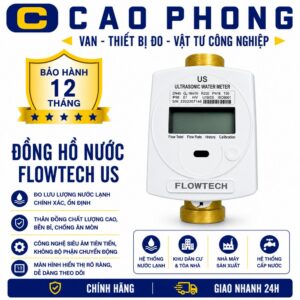 Đồng hồ đo nước siêu âm Flowtech model US kết nối ren - Cao Phong