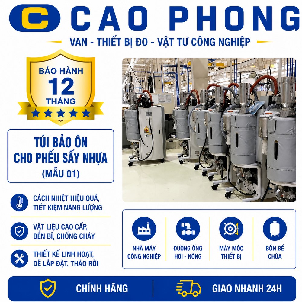 Túi bảo ôn cho phễu sấy nhựa Mẫu 01 - Cao Phong Túi bảo ôn cho phễu sấy nhựa Mẫu 01 - Cao Phong