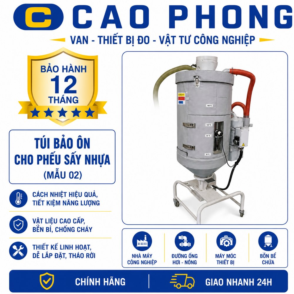 Túi bảo ôn cho phễu sấy nhựa Mẫu 02 - Cao Phong Túi bảo ôn cho phễu sấy nhựa Mẫu 02 - Cao Phong