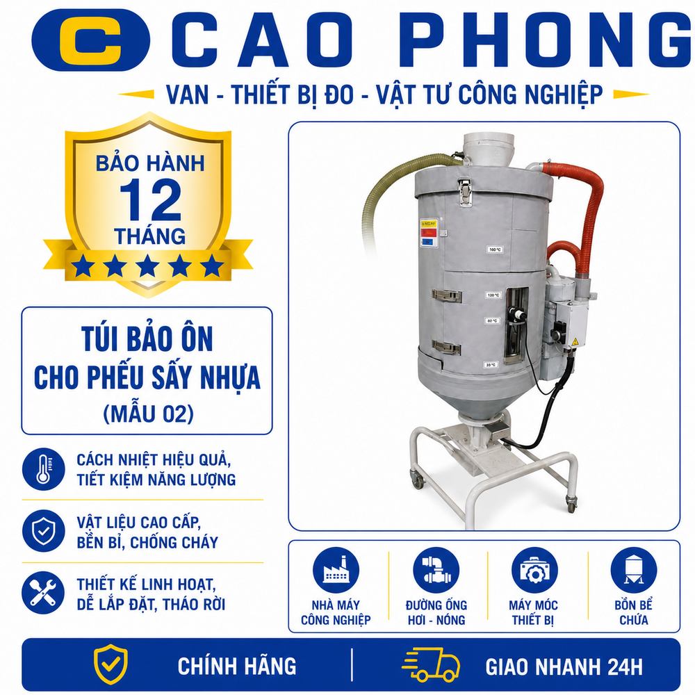 Túi bảo ôn cho phễu sấy nhựa Mẫu 02 - Cao Phong Túi bảo ôn cho phễu sấy nhựa Mẫu 02 - Cao Phong