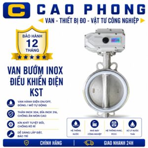 Van bướm inox điều khiển điện KST - Cao Phong