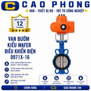 Van bướm kiểu Wafer điều khiển điện D971X-16 - Cao Phong