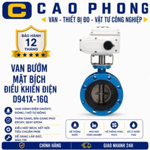 Van bướm mặt bích điều khiển điện D941X-16Q - Cao Phong
