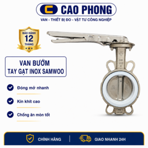 Van bướm tay gạt inox DN100 Phi 110 Samwoo - Cao Phong