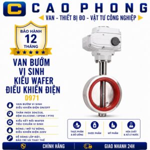 Van bướm vi sinh kiểu Wafer điều khiển điện D971 - Cao Phong