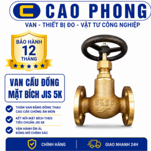Van cầu đồng mặt bích JIS 5K - Cao Phong