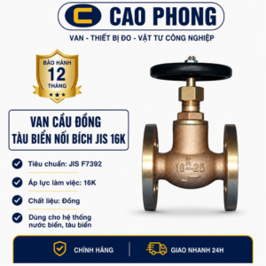 Van cầu đồng tàu biển nối bích JIS 16K - Cao Phong