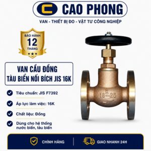 Van cầu đồng tàu biển nối bích JIS 16K - Cao Phong
